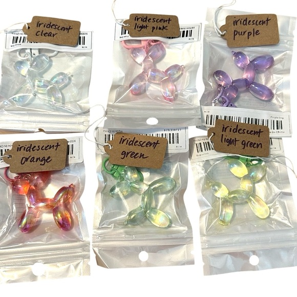 Balloon dog charms keychains NEW 1.75” length & width VARIETY OF COLORS - Picture 2 of 6